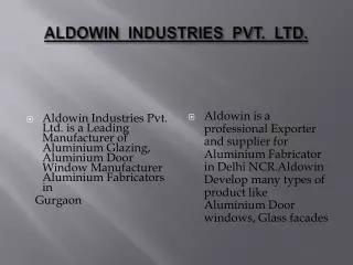 Aluminium Fabricators in Delhi
