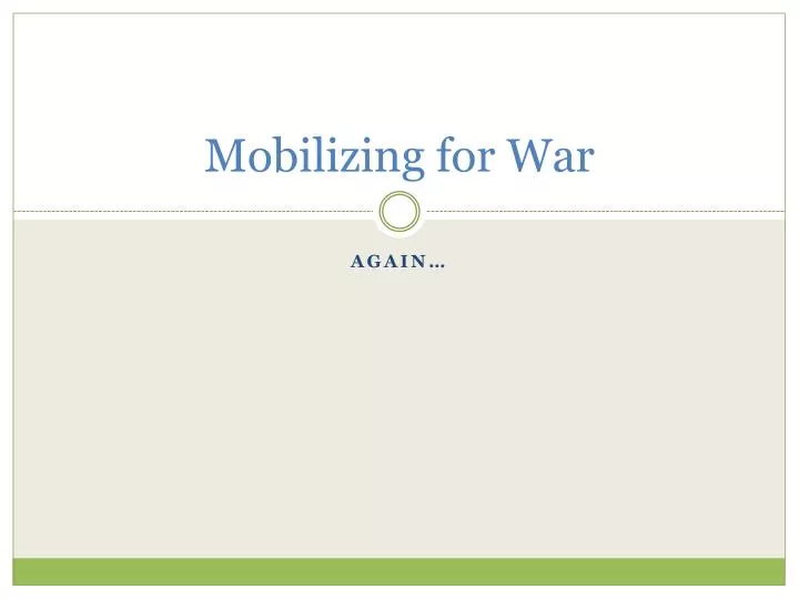 mobilizing for war