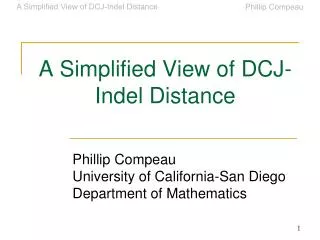 A Simplified View of DCJ-Indel Distance