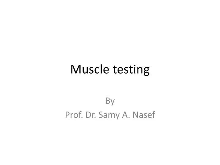 muscle testing