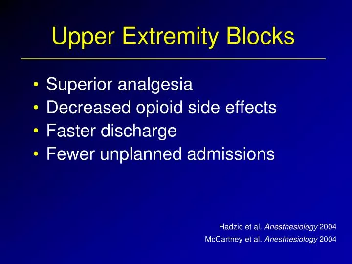 upper extremity blocks