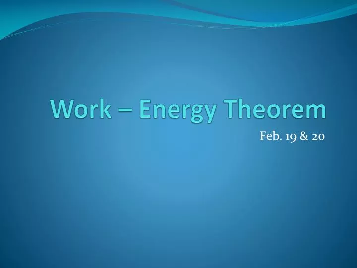 work energy theorem