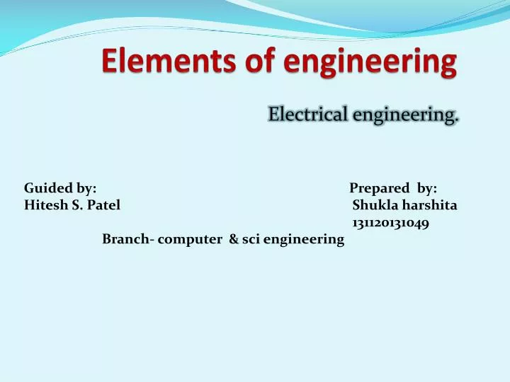elements of engineering