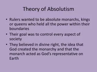 Theory of Absolutism