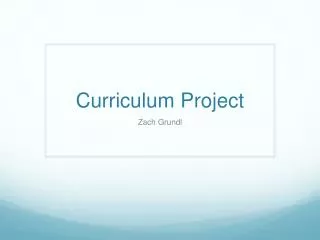 Curriculum Project
