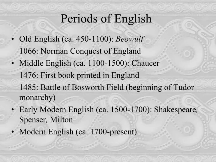 periods of english