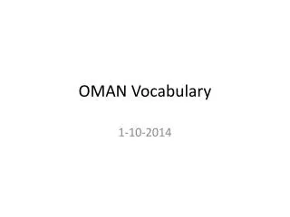 OMAN Vocabulary