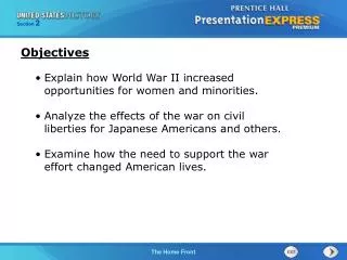 Explain how World War II increased opportunities for women and minorities.