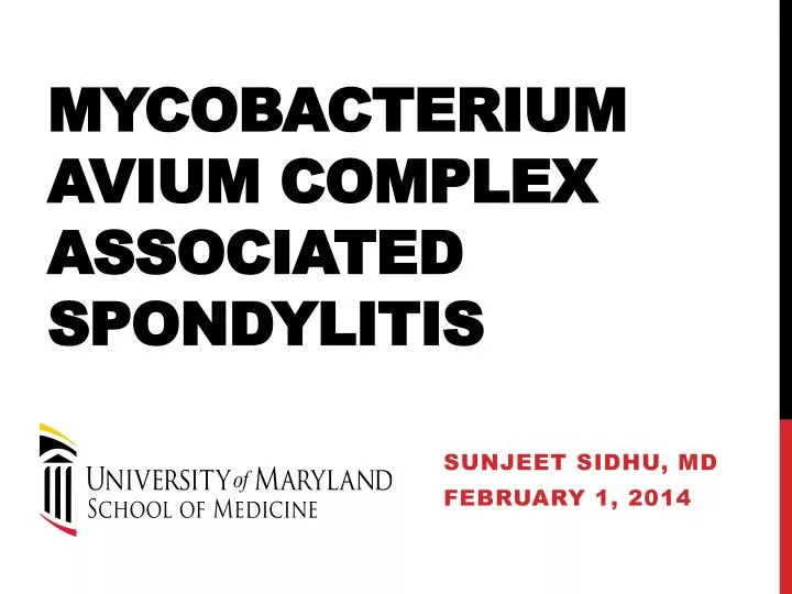 mycobacterium avium complex associated spondylitis