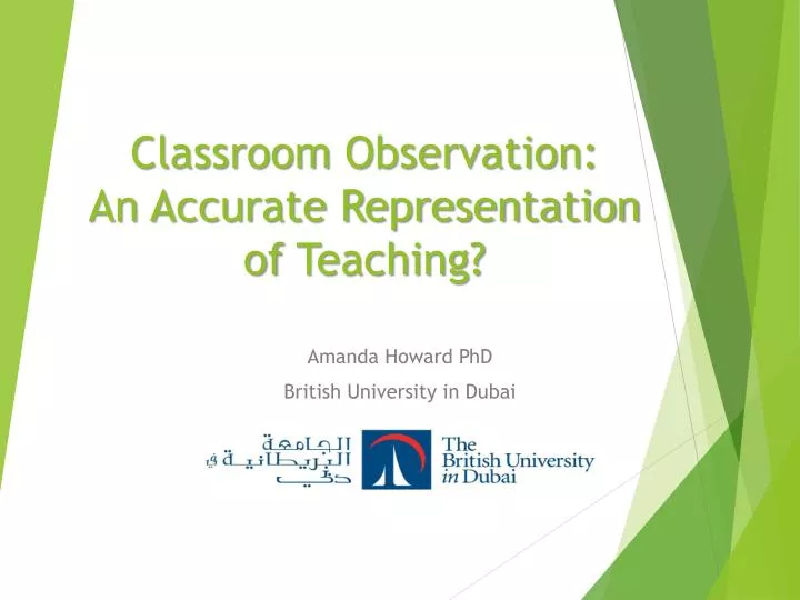 classroom observation a n accurate representation of teaching
