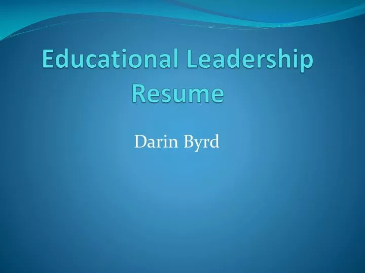 educational leadership resume