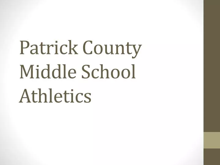 patrick county middle school athletics