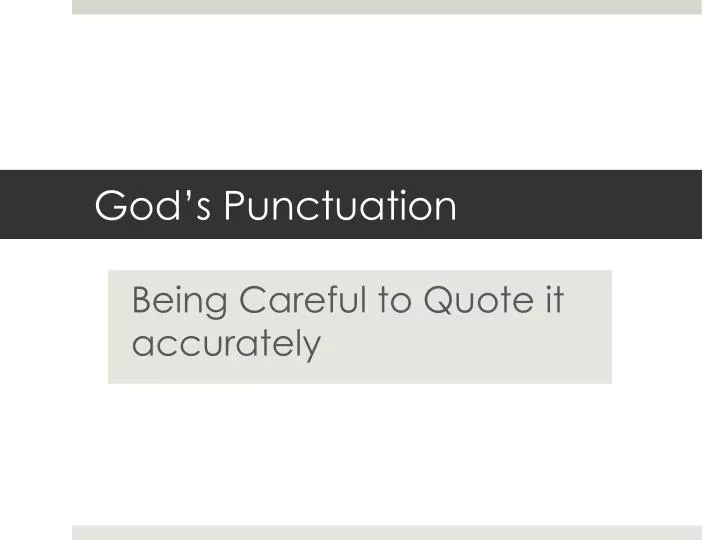 god s punctuation
