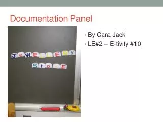 Documentation Panel