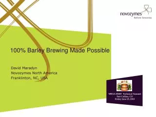 100% Barley Brewing Made Possible