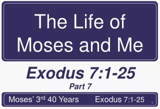 The Life of Moses and Me