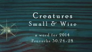 Creatures Small &amp; Wise