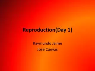 Reproduction(Day 1)