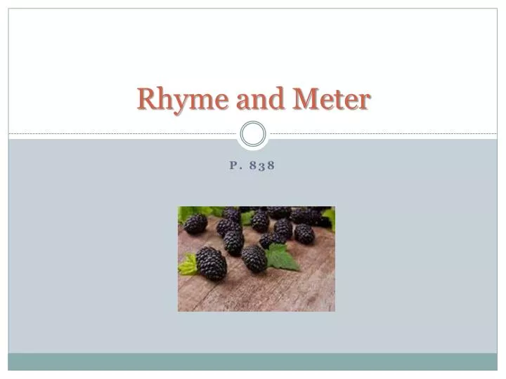 rhyme and meter