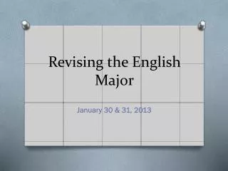 Revising the English Major