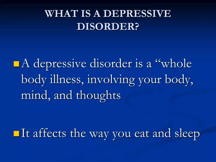 what is a depressive disorder