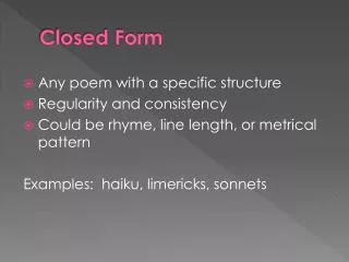 Closed Form