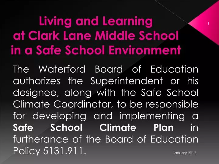 living and learning at clark lane middle school in a safe school environment