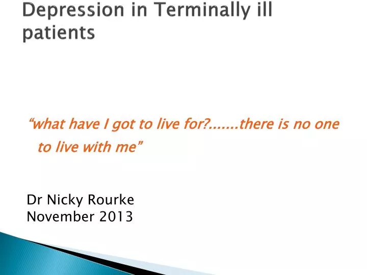 depression in terminally ill patients