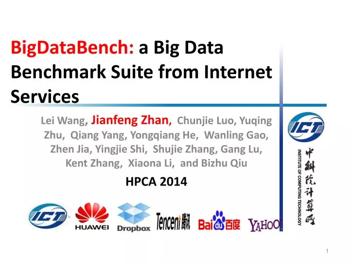 bigdatabench a big data benchmark suite from internet services