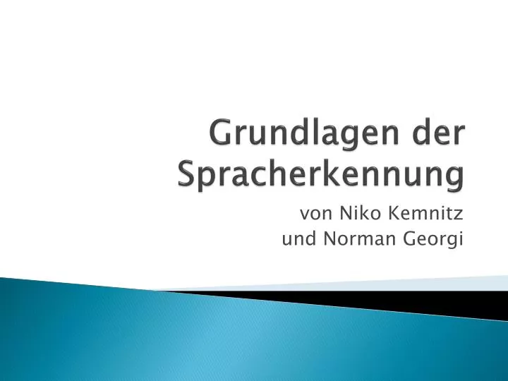 grundlagen der spracherkennung