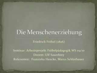 die menschenerziehung