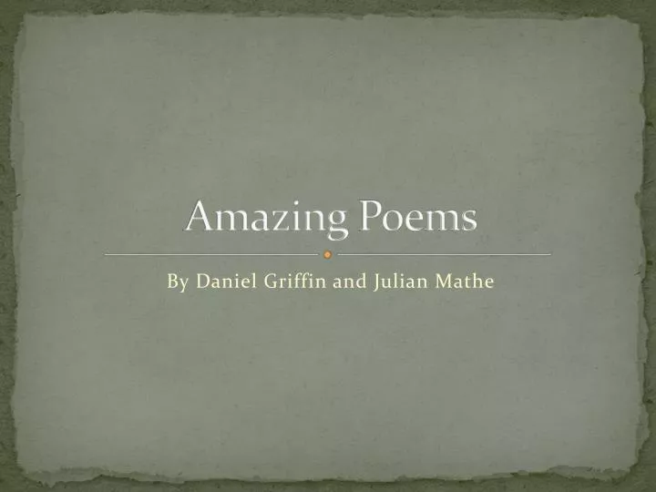amazing poems