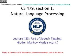 CS 479, section 1: Natural Language Processing