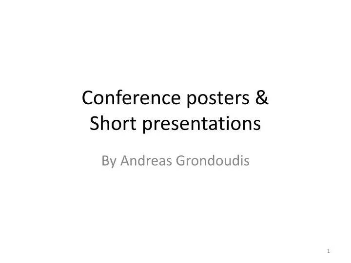 conference posters short presentations