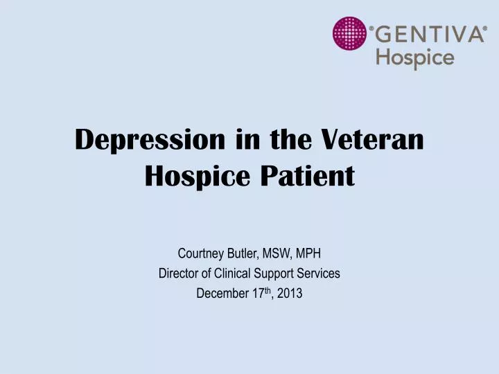 depression in the veteran hospice patient