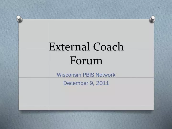 external coach forum
