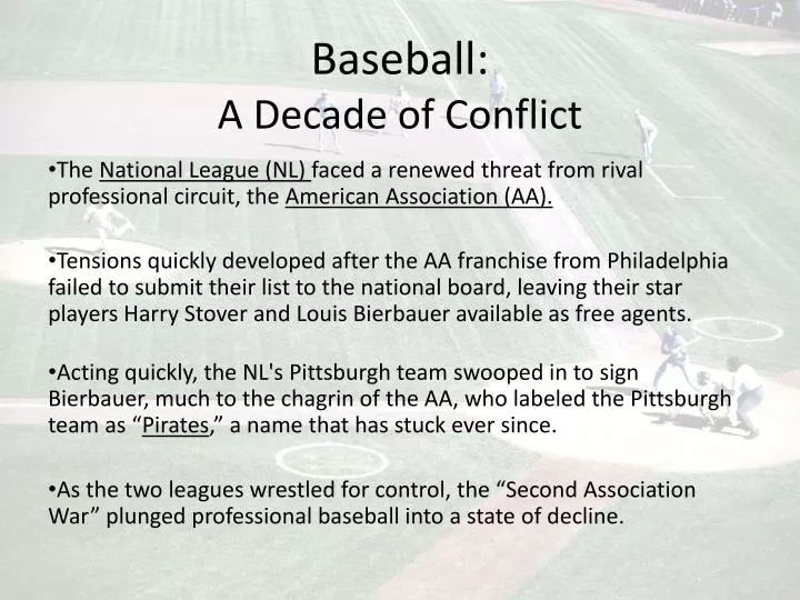 baseball a decade of conflict