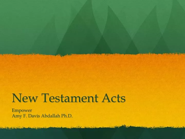new testament acts