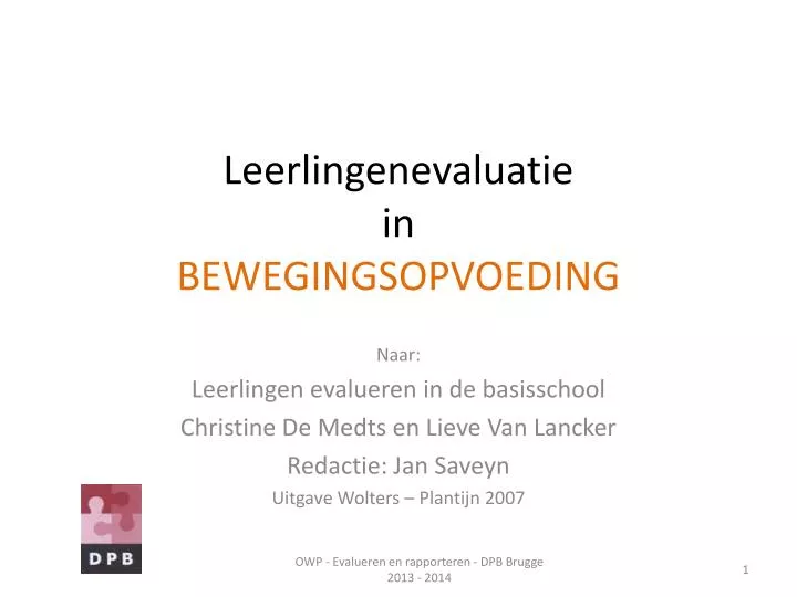 leerlingenevaluatie in bewegingsopvoeding