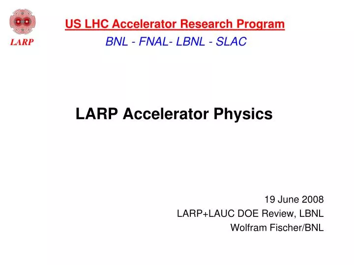 larp accelerator physics