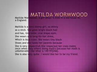Matilda Wormwood