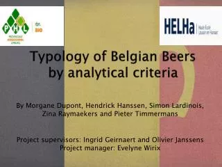 Typology of Belgian Beers by analytical criteria