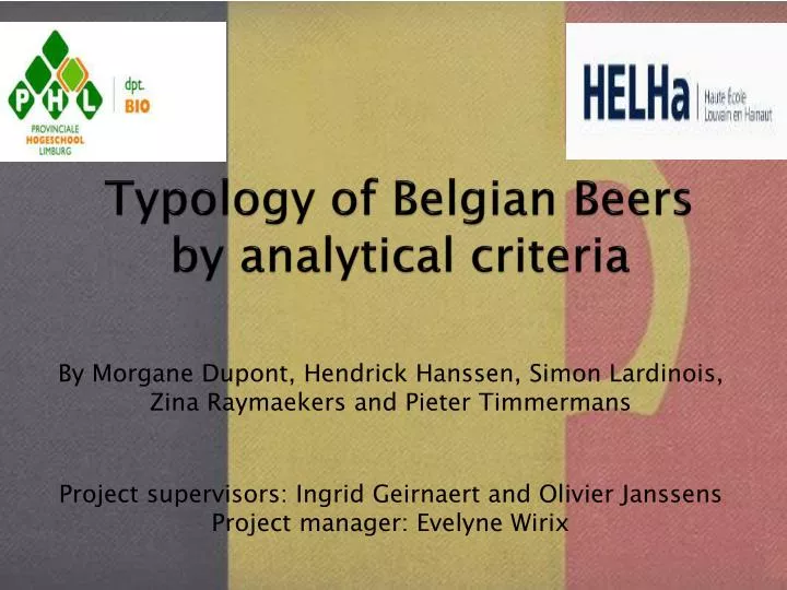 typology of belgian beers by analytical criteria