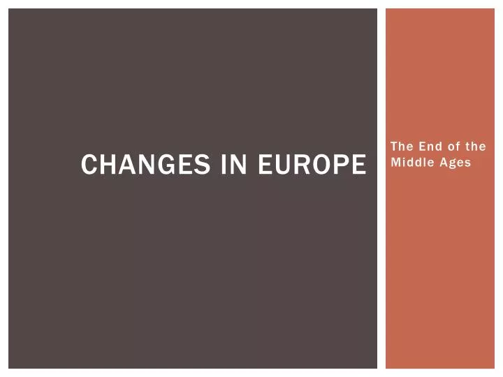changes in europe