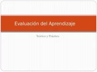 evaluaci n del aprendizaje