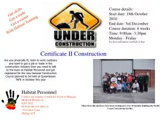 Get skills Get a trade Get a career With Habitat Training