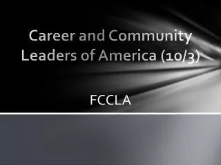 Career and Community Leaders of America (10/3)