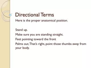 Directional Terms