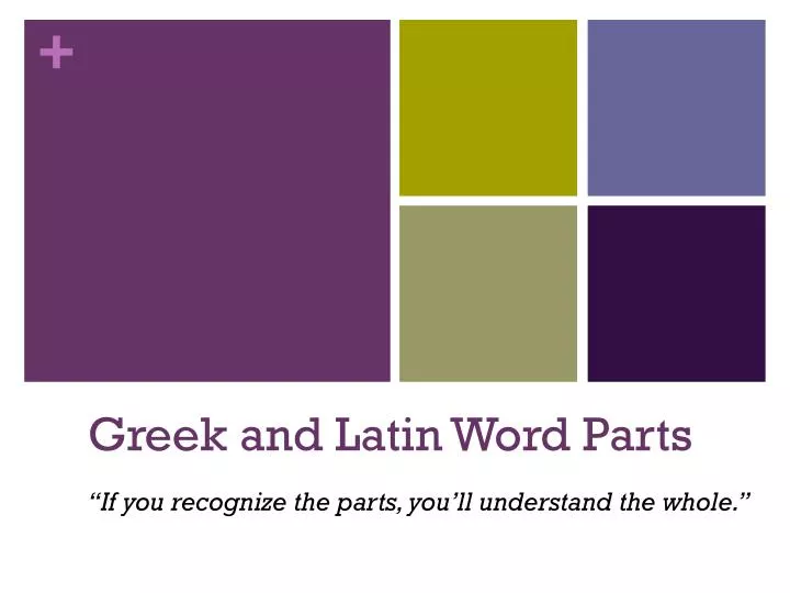 greek and latin word parts
