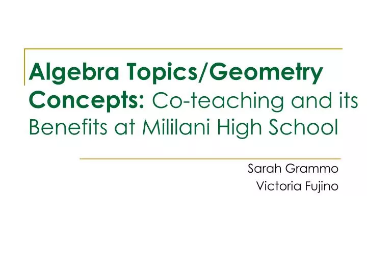 algebra topics geometry concepts co teaching and its benefits at mililani high school